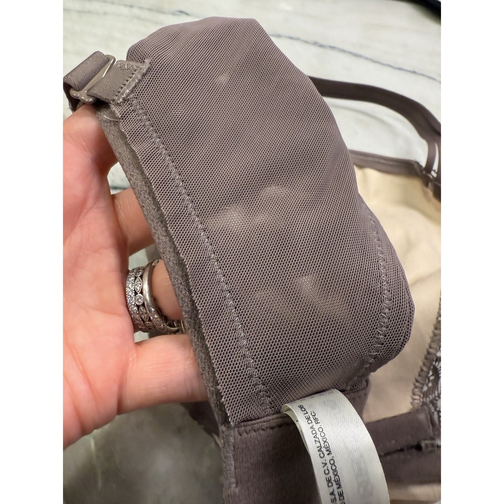 SOMA 40D Enticing Lift Balconette Unlined Bra Taupe Gray Lace‎ EXCELLENT Cond - Picture 9 of 14